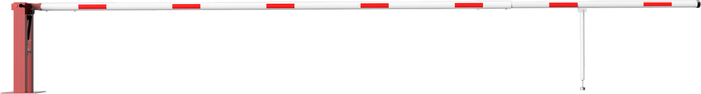 Schake Schranke mit Gasdruckfeder und Pendelstütze - Schrankenbaum Ø 80 mm ODV - 7000 mm