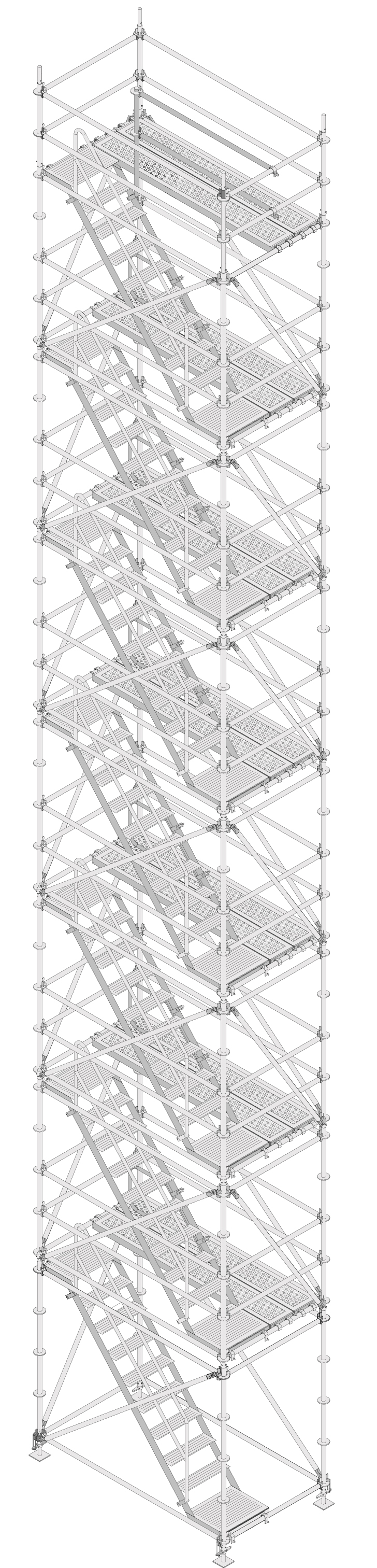 Layher Allround Modultreppenturm 7 Etagen