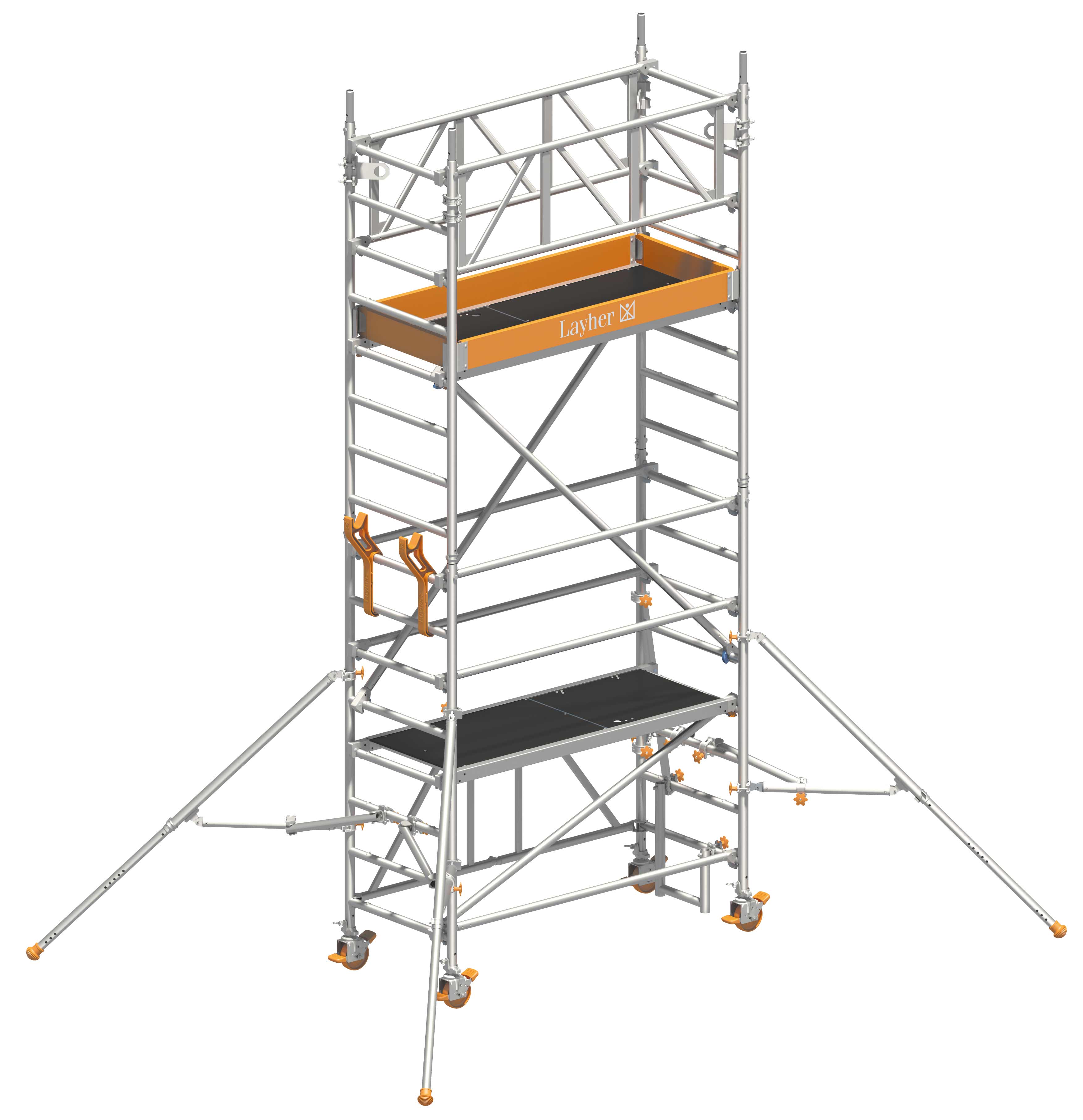 Layher Bewehrungsgerüst fahrbar 1,80 x 0,75 x 4,37 m Fahrbare Schalungsbühne mit Kranösen und Gerüststützen - Sicherheitsaufbau P2 (LS-1408.003) Bild-01