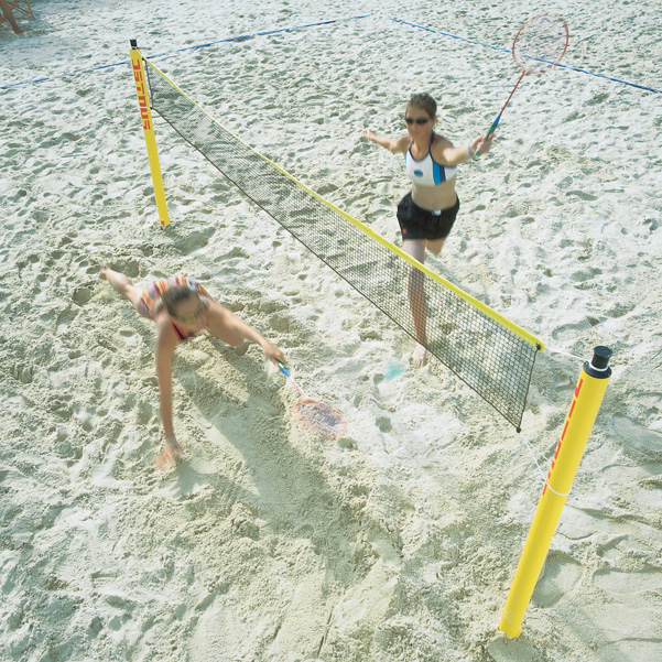 Huck Beach-Badminton Set Freizeit - Netzgröße 6,00 x 0,76 m - Neonpink