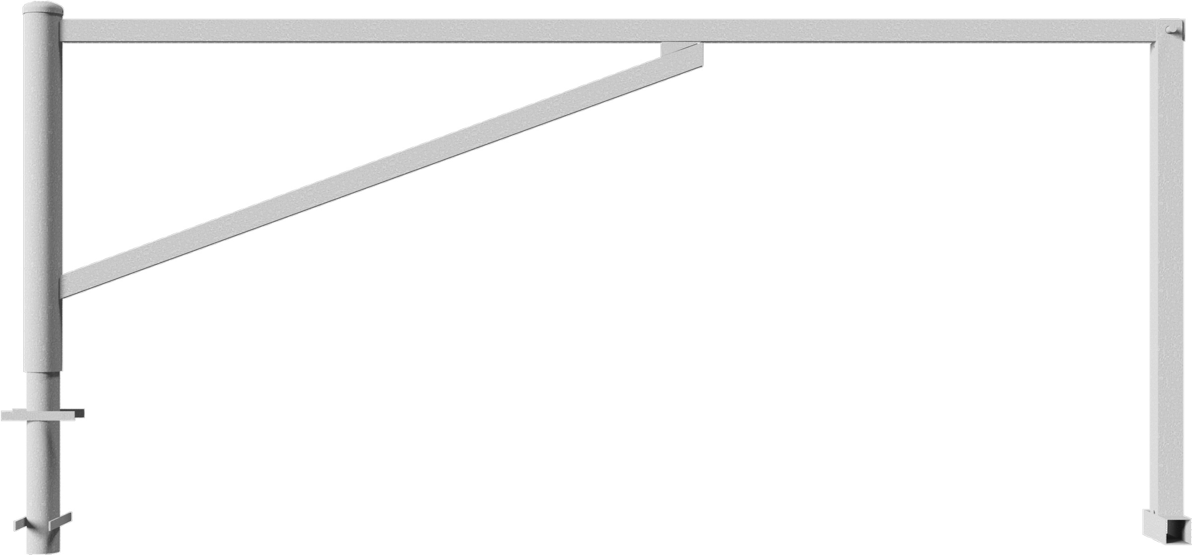 Schake Drehschranke mit 2 Auflagestützen - Schrankenbaum 60 x 40 mm OEV verzinkt - 3000 mm