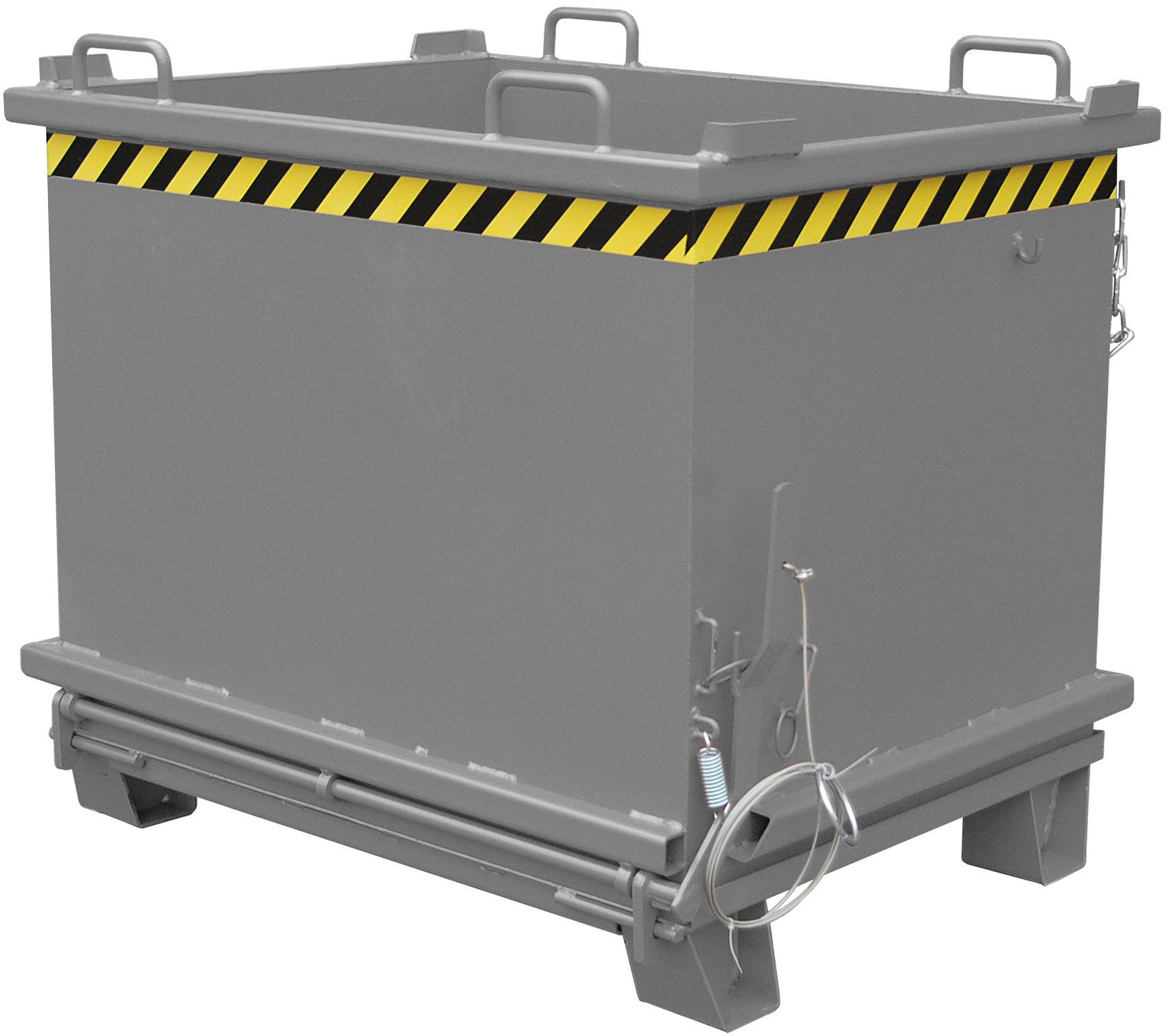 Bauer Klappbodenbehälter SB-1000 - RAL 7005 Transportbehälter 1000 Liter für Stapler - Container mit Klappboden mausgrau pulverbeschichtet (BA-4417-15-0000-5) Bild-01