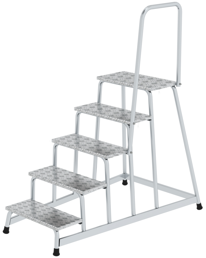 Günzburger Arbeitspodest mit Handlauf Alu 5 Stufen