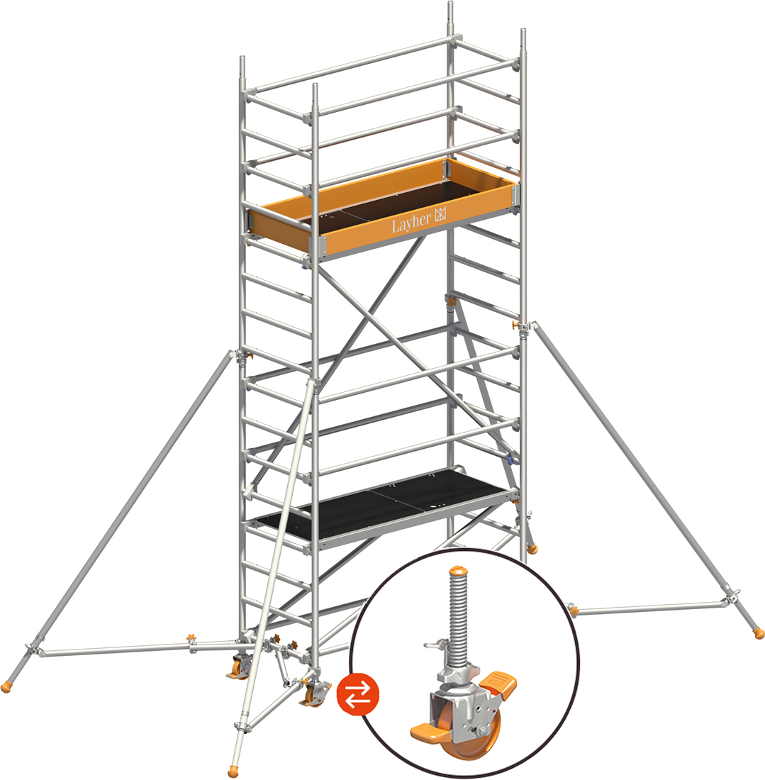 Rollgerüst Layher Uni Leicht P2 hawego 1403223 - AH 5,30 m