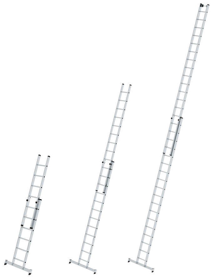 Günzburger Schiebeleiter nivello Alu 2-teilig 2x6 - 2x18 Sprossen