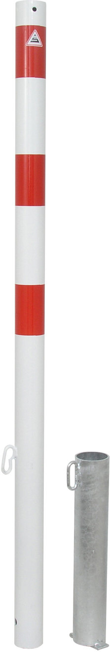 Schake Absperrpfosten HV Ø 60 mm ohne Öse weiß | rot