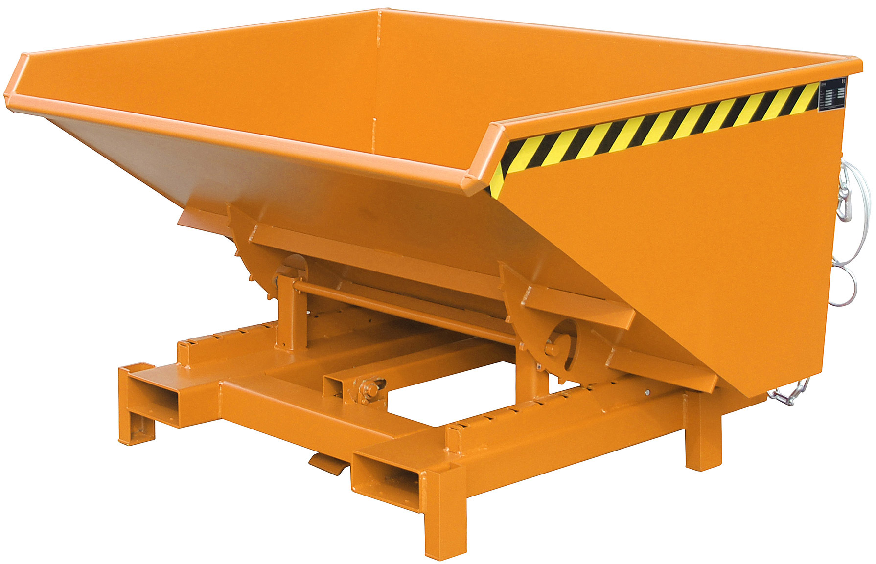 Bauer Schwerlastkipper SK-900 - RAL 2000 Kippmulde 900 Liter für Stapler - Kippcontainer gelborange pulverbeschichtet (BA-4498-22-0000-1) Bild-01