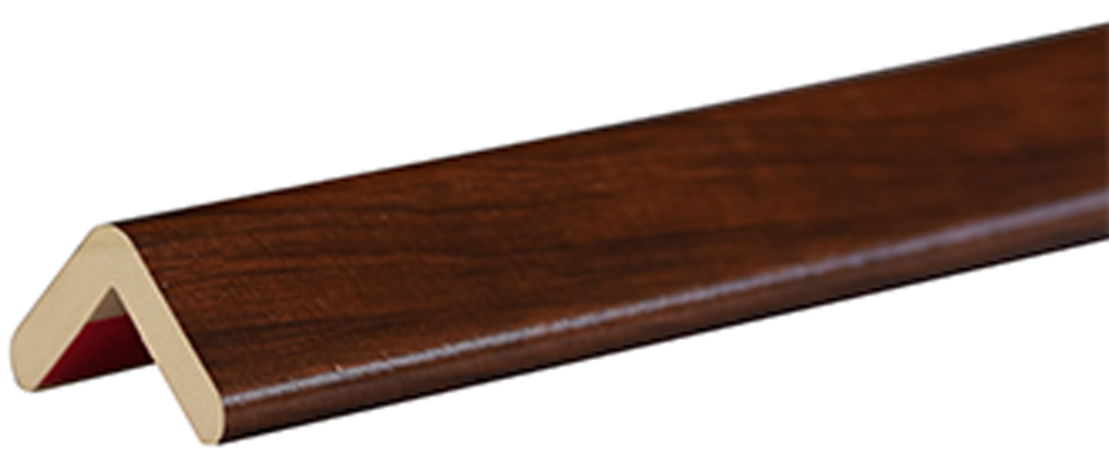 Knuffi Eckschutzprofil Typ H 45 x 45 mm Holz kirsche PU - 1,00 m Standard Warnschutz Profil L-Winkel aus Polyurethan - Eckprofil Holzmaserung mit selbstklebenden Kanten (SM-PH-100044) Bild-01
