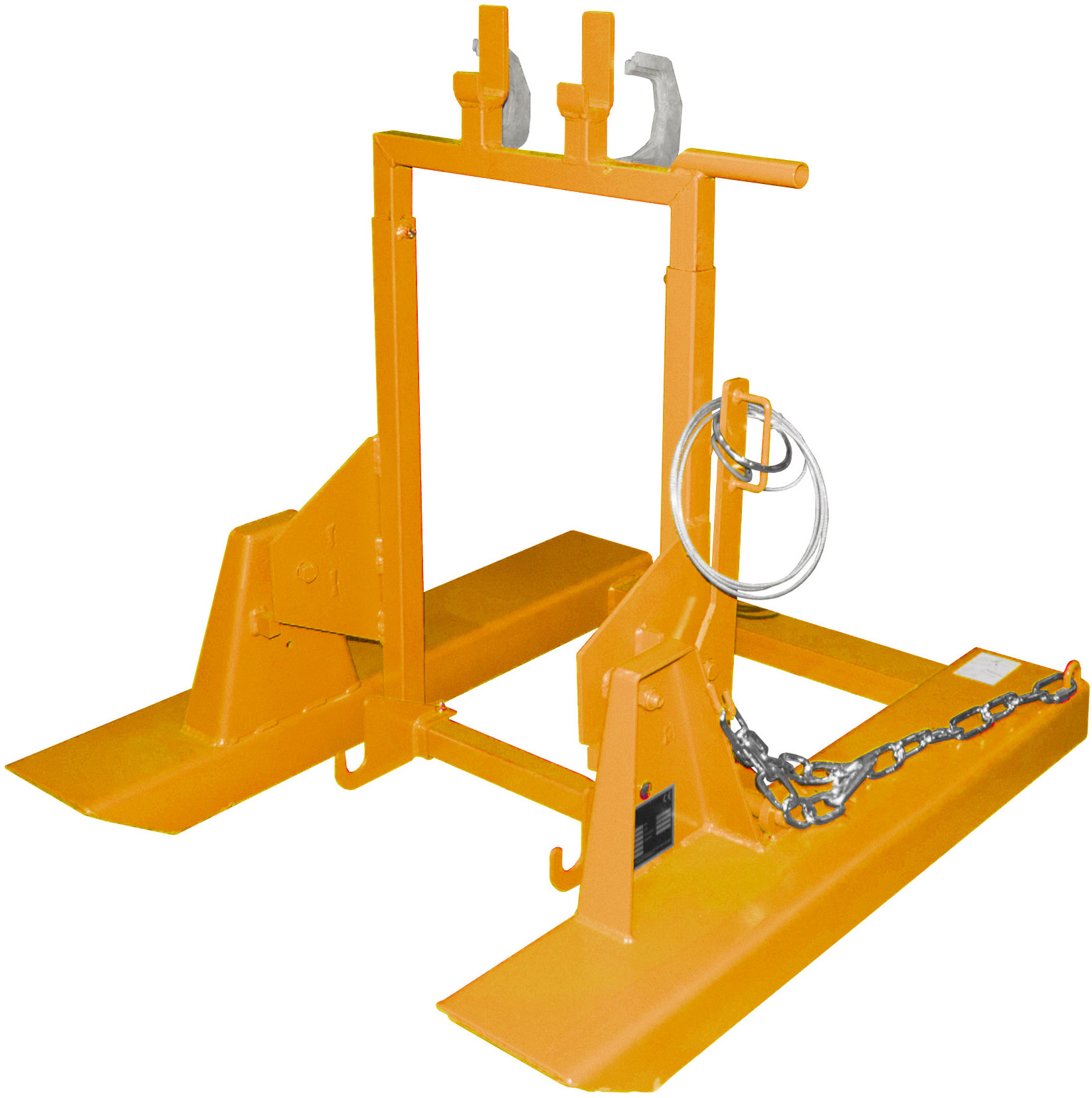Bauer Mülltonnenwender MK-120 - RAL 2000 Kippvorrichtung mit Zugseil für Müllbehälter 120 Liter - Mülltonnen-Kipper gelborange pulverbeschichtet (BA-4496-02-0000-1) Bild-01