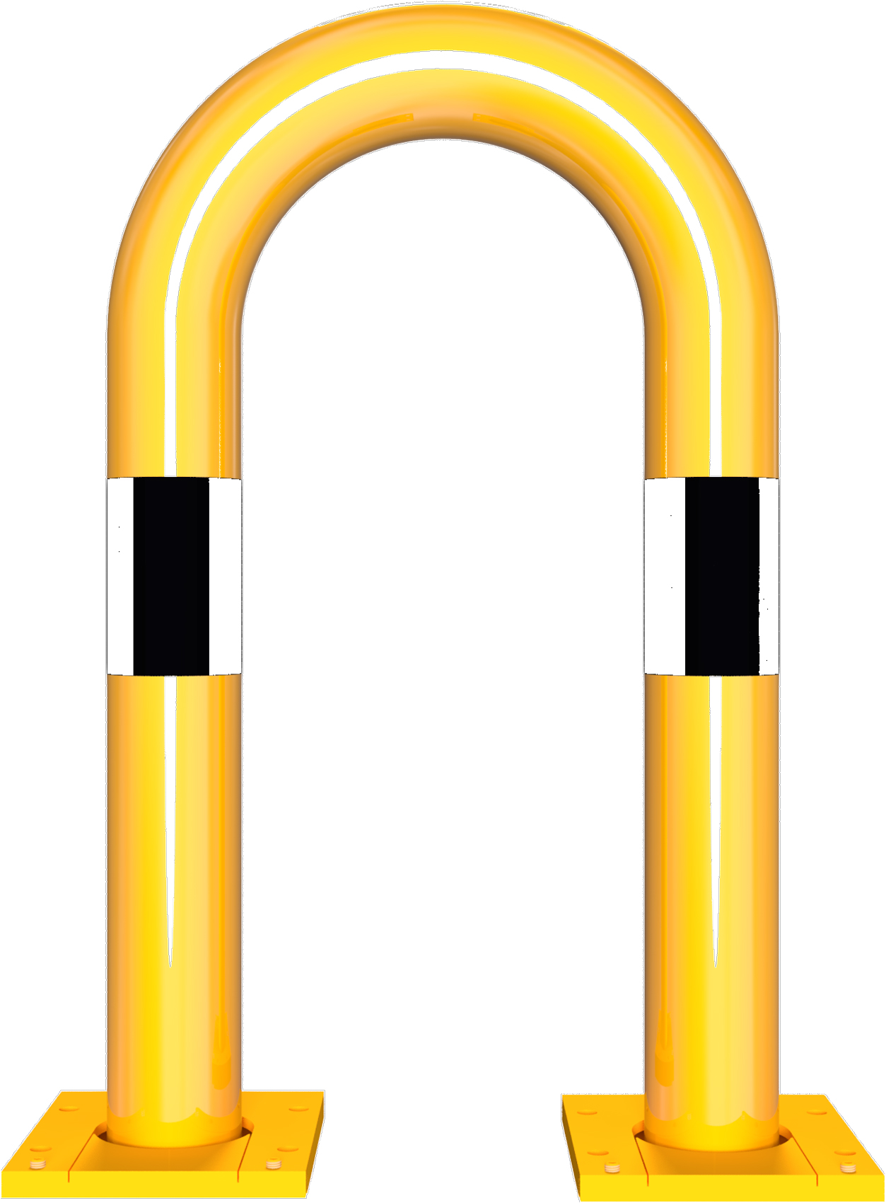 Schake Rammschutzbügel Stahl abnehmbar OD Ø 76 mm gelb | schwarz - 400 x 650 mm