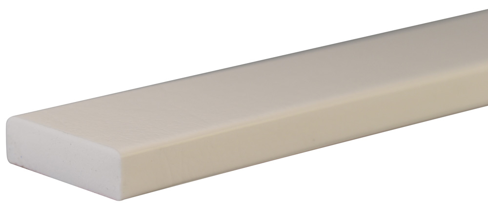 Knuffi Wandschutz Profil Typ S 75 x 20 mm weiß PU - 1,00 m Standard Warnschutz Profil Flachleiste breit aus Polyurethan - Flächenprofil einfarbig mit selbstklebender Fläche (SM-PS-10309) Bild-01