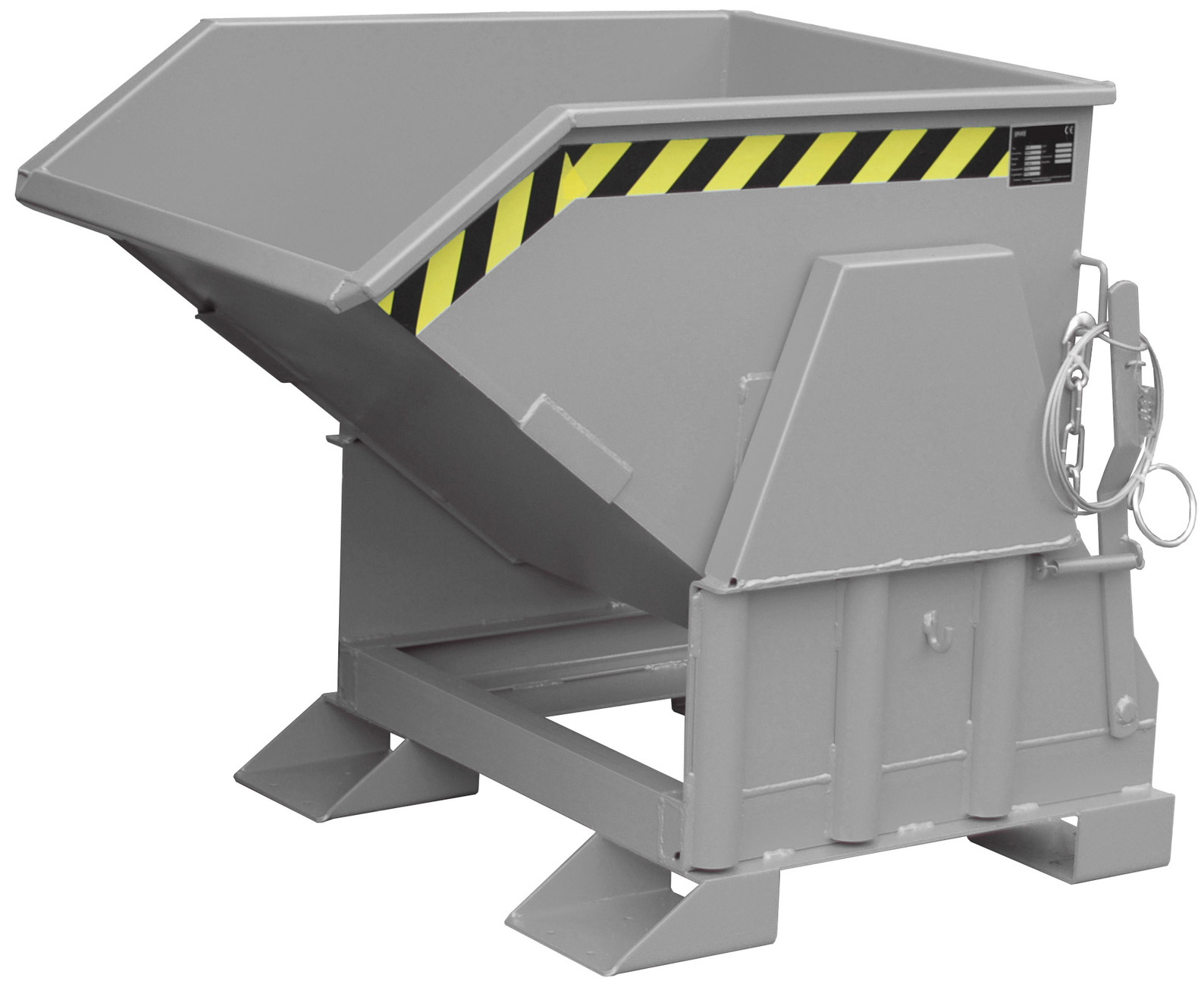 Bauer Muldenkipper BK-30 - RAL 7005 Kippmulde 300 Liter für Stapler - Schuttmulde mausgrau pulverbeschichtet (BA-4410-01-0000-5) Bild-01