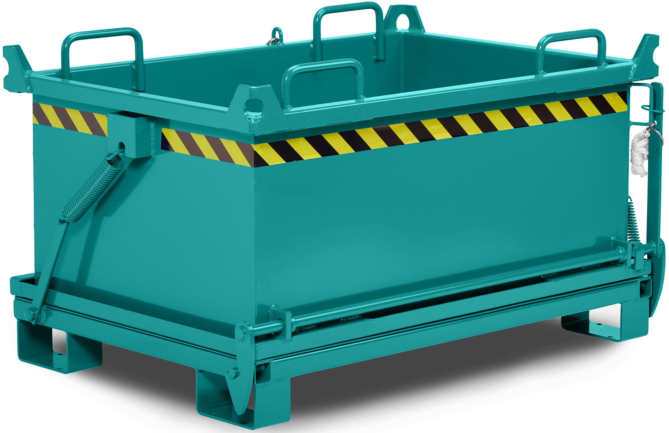 RR Industrietechnik Klappbodenbehälter RBB-50 - RAL 5018 Transportbehälter 500 Liter für Stapler - Container mit Klappboden türkisblau pulverbeschichtet (RR-100800333) Bild-01