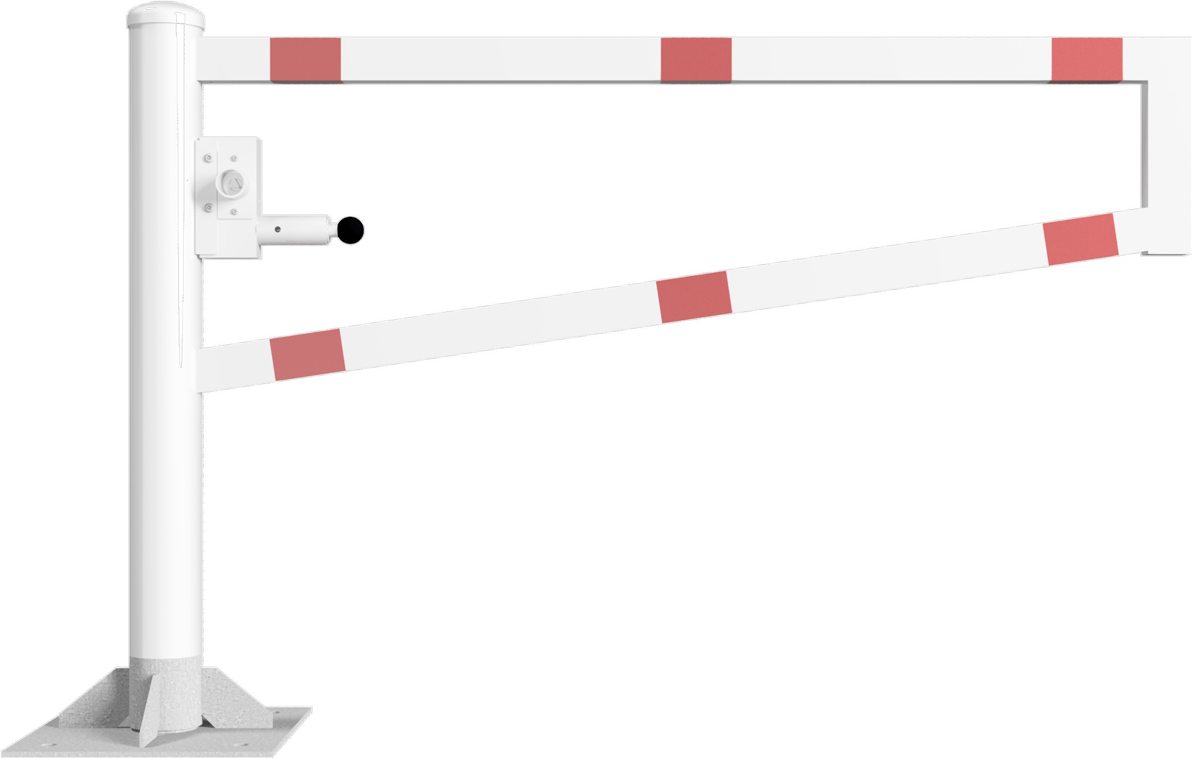 Schake Drehschranke - Schrankenbaum 60 x 40 mm ODD weiß | rot - 1500 mm
