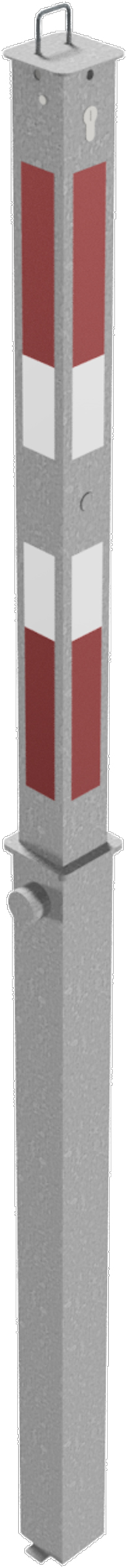 Schake Absperrpfosten VP 70 x 70 mm verzinkt | weiß | rot