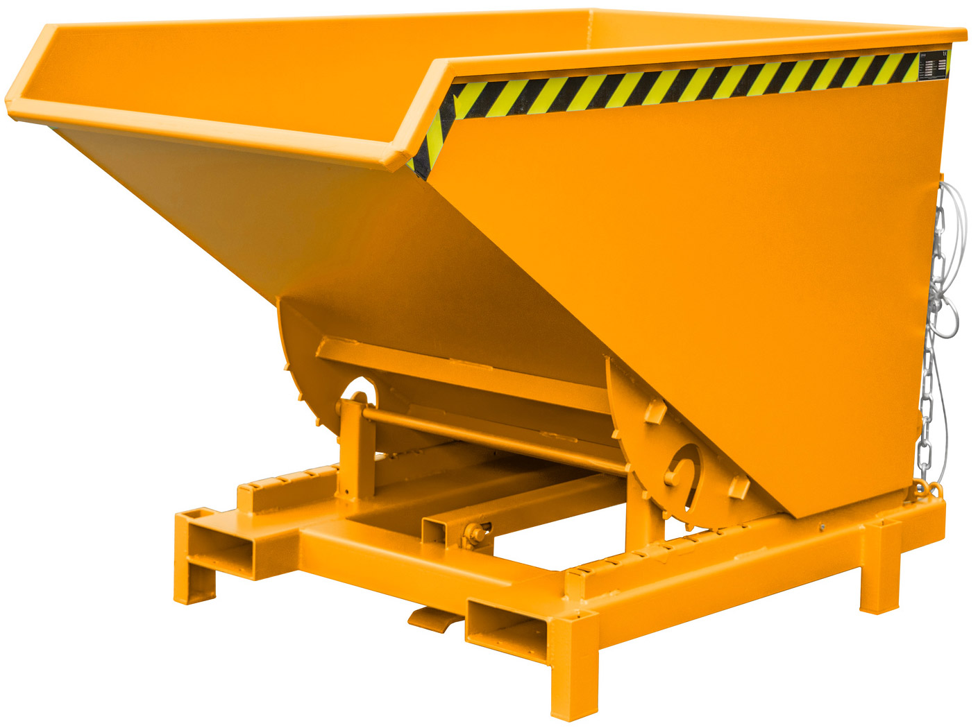 Bauer Schwerlastkipper SK-1200 - RAL 2000 Kippmulde 1200 Liter für Stapler - Kippcontainer gelborange pulverbeschichtet (BA-4498-23-0000-1) Bild-01