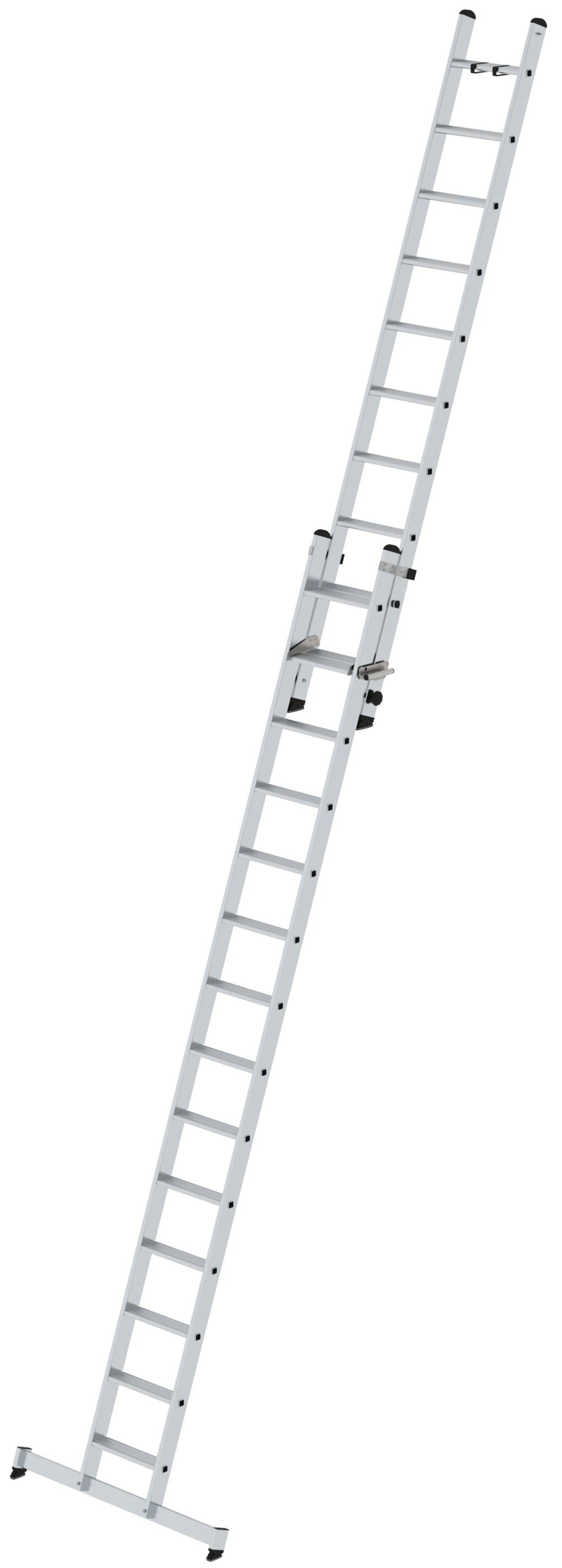 Günzburger Schiebeleiter nivello Alu 2-teilig 1x14 + 1x10 Stufen