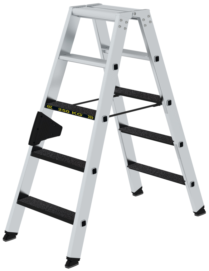 Günzburger Stehleiter 250 kg clip-step R13 Alu 2x5 Stufen Aluleiter beidseitig begehbar - mit clip-step R13 Auflage (GB-43805) Bild-01
