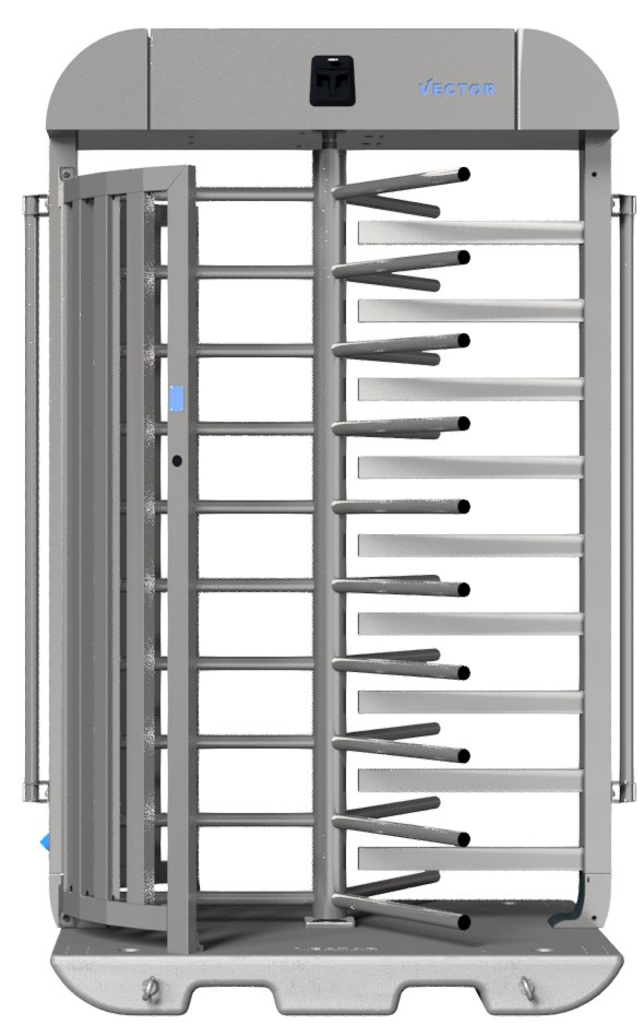 Schake Vector V-Turnstile-Compact verzinkt - mechanisch - Bauzaunmodul Drehkreuztunnel mobil zur Geländesicherung - Stahl verzinkt - Bedienung mechanisch (SK-VPDK23VMB0269) Bild-01