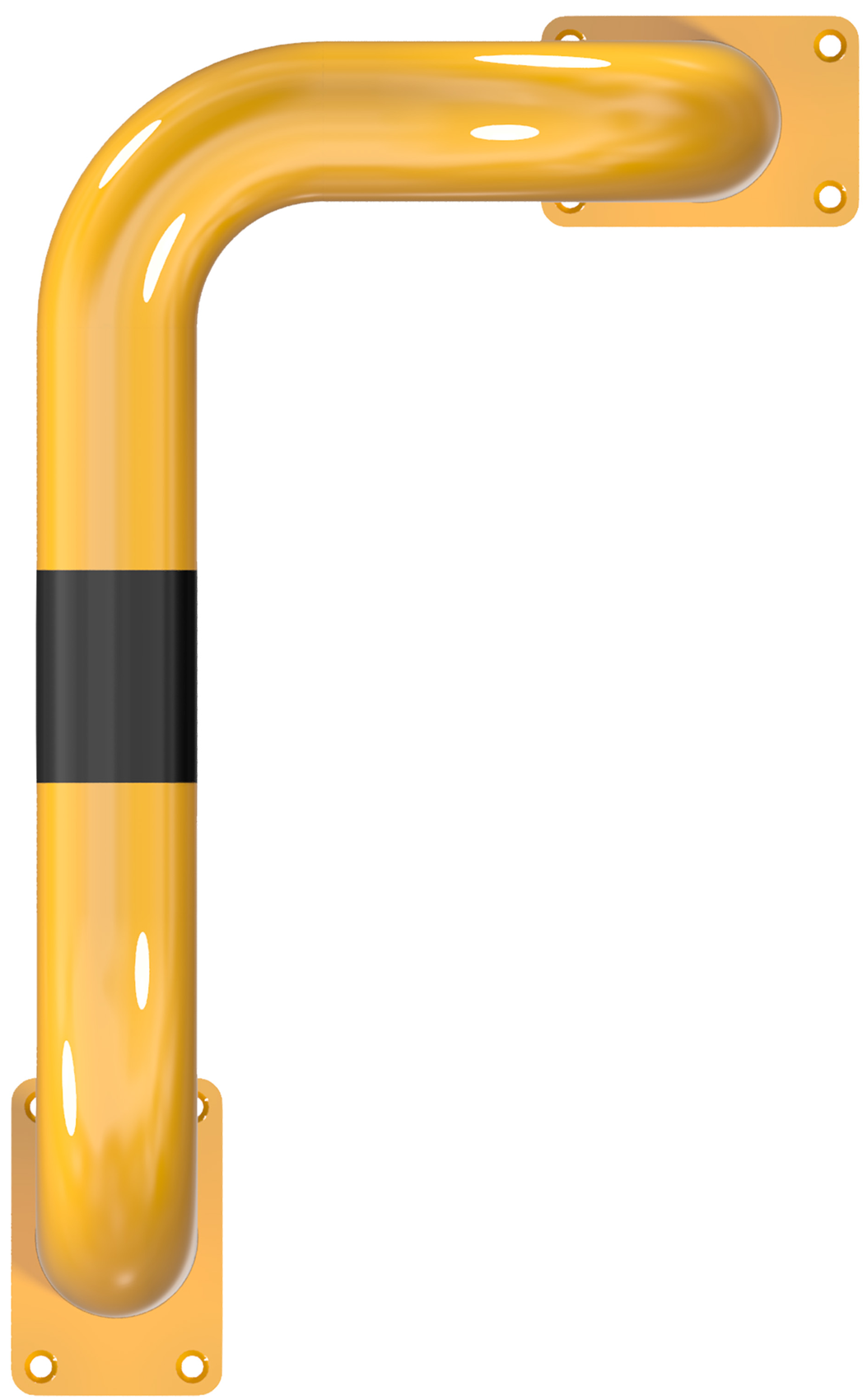 Schake Rammschutzbügel Stahl 90° einseitig vertieft Ø 76 mm - gelb | schwarz