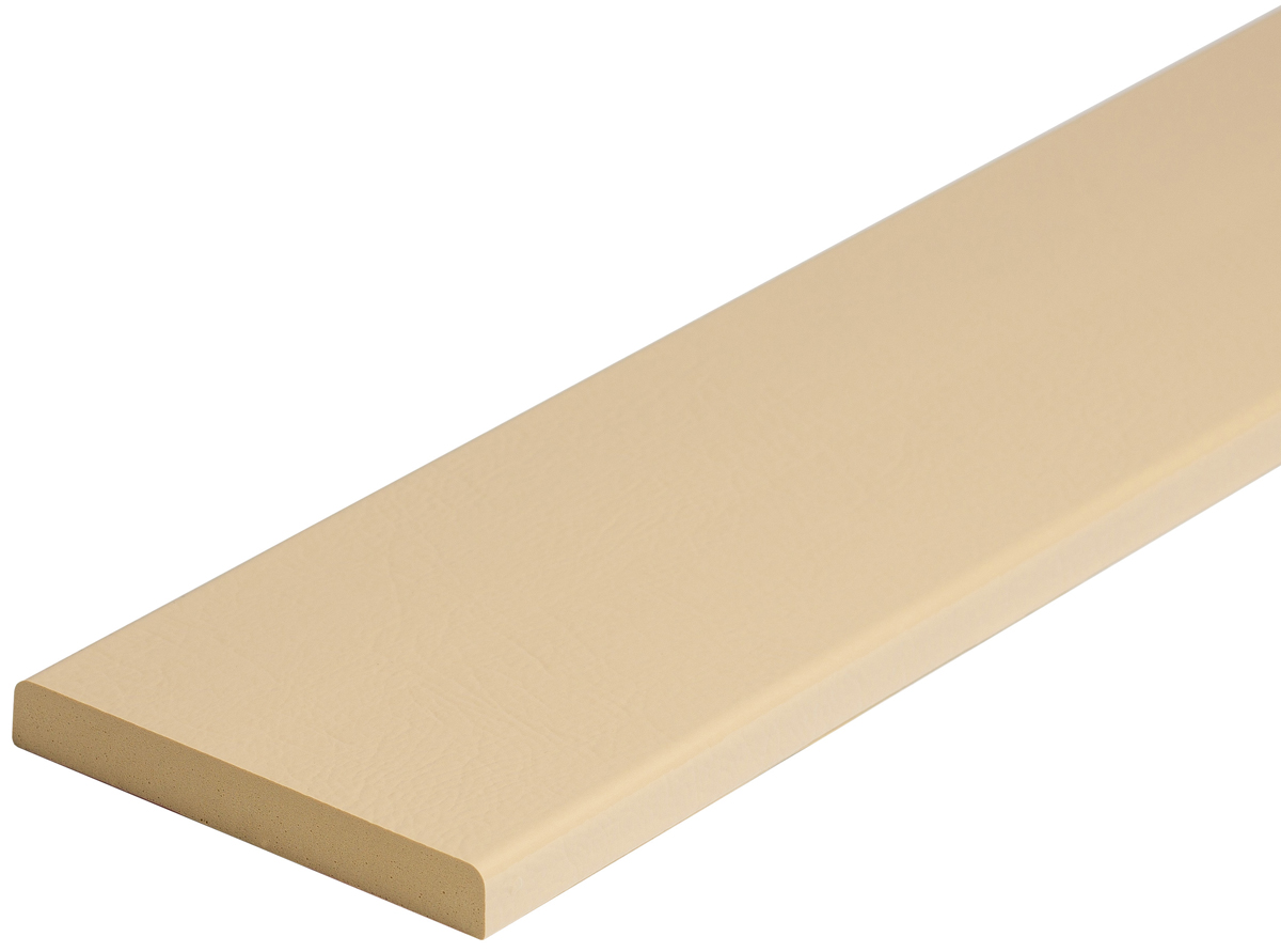 Knuffi Wandschutz Profil Typ Giant 150 x 20 mm beige PU - 1,00 m Standard Warnschutz Profil Flachleiste extra breit aus Polyurethan - Flächenprofil farbig mit selbstklebender Fläche (SM-GI-104) Bild-01