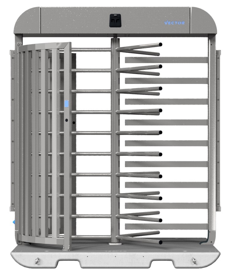 Schake Vector V-Turnstile verzinkt - mechanisch - Doppelstabzaunmodul Drehkreuz mobil zur Geländesicherung - Stahl verzinkt - Bedienung mechanisch (SK-VPDR21VMD0204) Bild-01