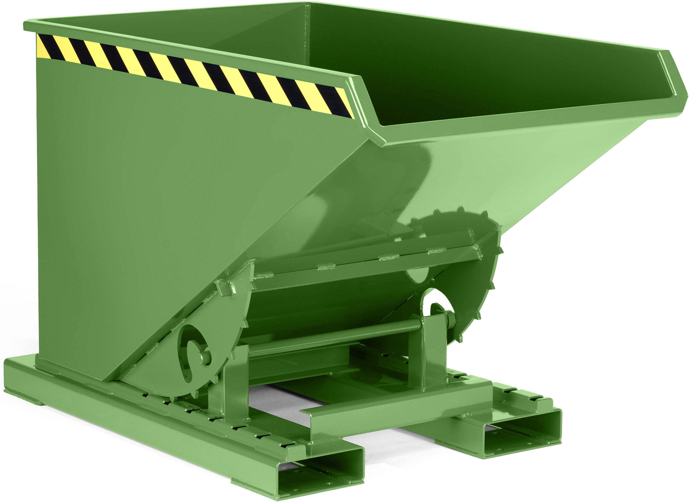 RR Industrietechnik Abrollkipper RAM-30 - RAL 6011 Kippmulde 300 Liter für Stapler - Schuttmulde resedagrün pulverbeschichtet (RR-100801786) Bild-01