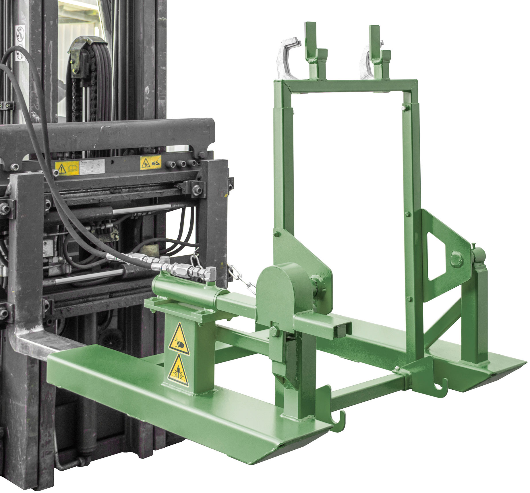 Bauer Mülltonnenwender MKH-240 - RAL 6011 Kippvorrichtung mit Hydraulikanschluss für Müllbehälter 240 Liter - Mülltonnen-Kipper resedagrün pulverbeschichtet (BA-4476-02-0000-4) Bild-01