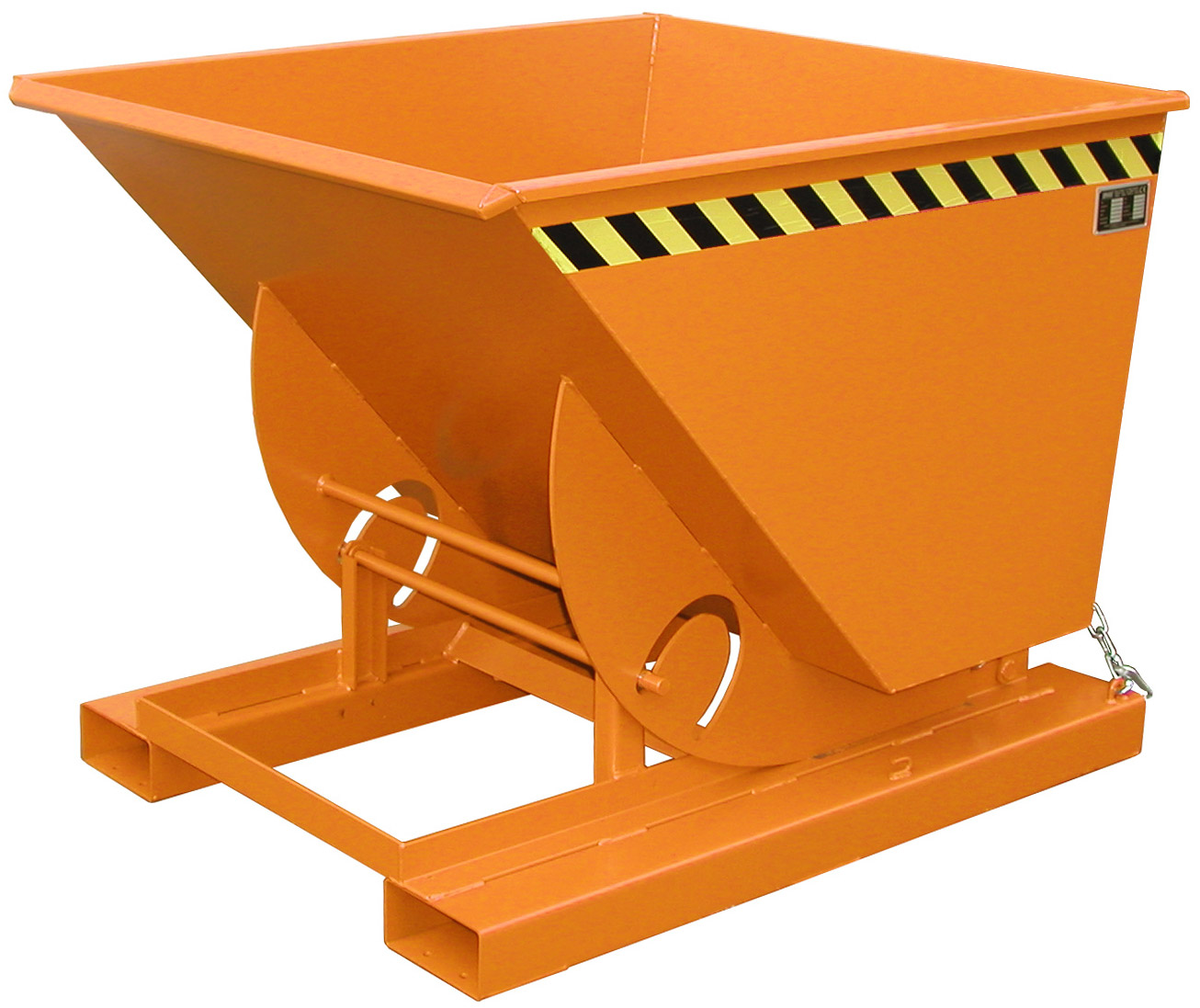 Bauer Abrollkipper AK-75 - RAL 2000 Kippmulde 750 Liter für Stapler - Schuttmulde gelborange pulverbeschichtet (BA-4462-02-0000-1) Bild-01