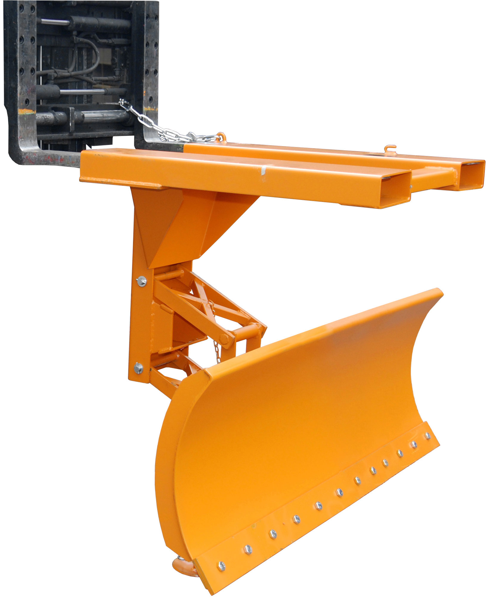 Bauer Schneepflug SCH-P-S-180 Schneeschild mit Stahlschürfleiste für Gabestapler - Schneeräumer gelborange pulverbeschichtet (BA-4428-18-0000-1) Bild-01