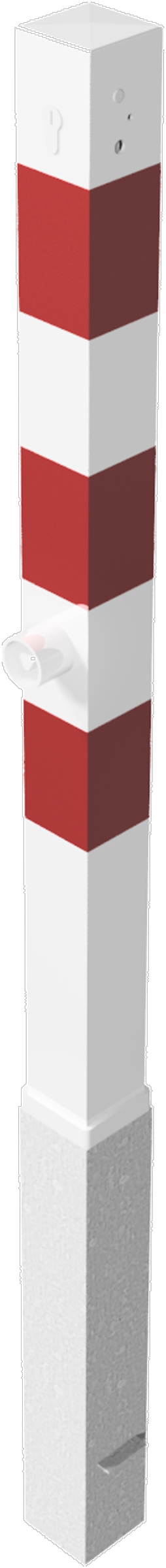 Schake Absperrpfosten HPoD 70 x 70 mm weiß | rot