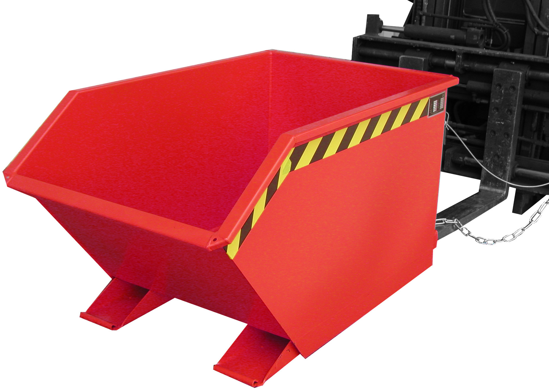 Bauer Muldenkipper GU-500 - RAL 3000 Kippmulde 500 Liter für Stapler - Schuttmulde feuerrot pulverbeschichtet (BA-4409-02-0000-2) Bild-01