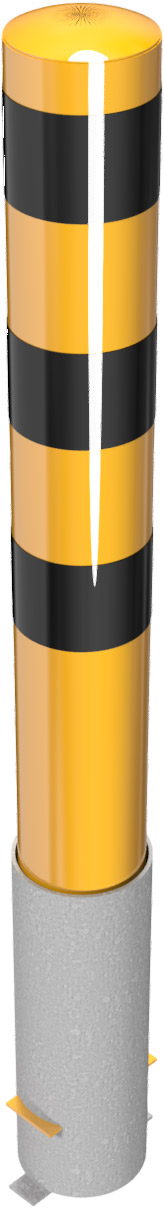 Schake Stahlrohrpoller H Ø 152 mm gelb | schwarz - 1,50 m Pfosten herausnehmbar - ohne Verschluss (SK-40151HBG) Bild-01