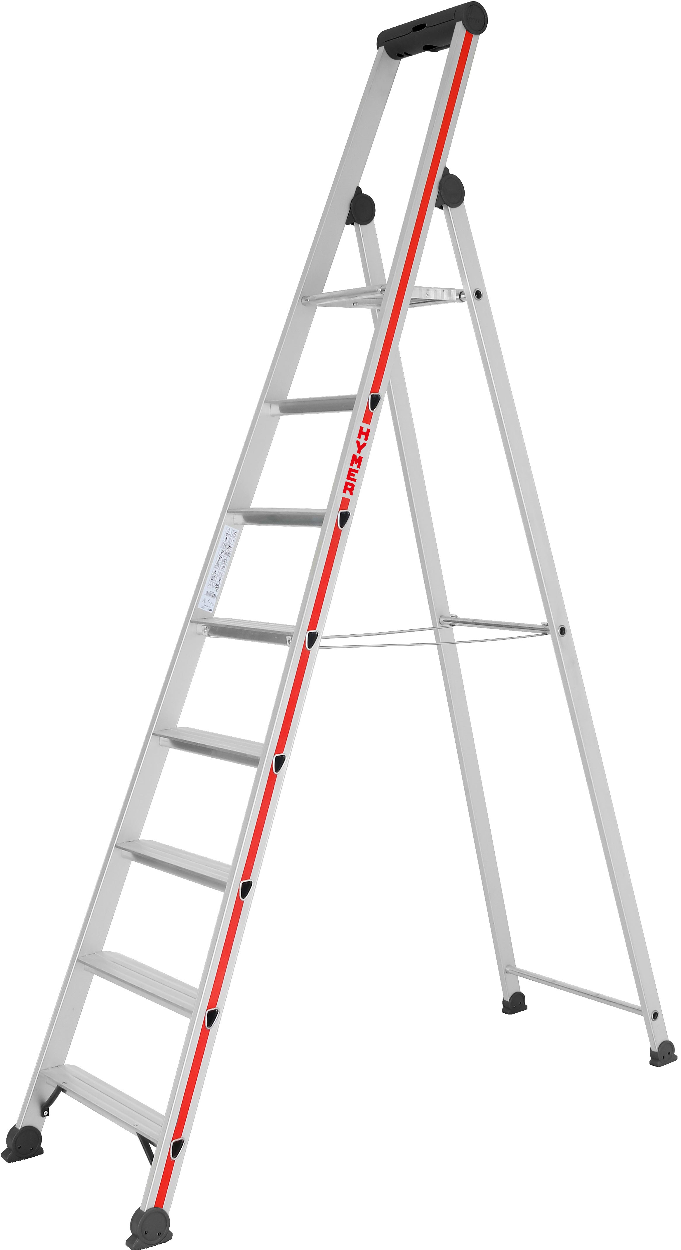 Vorschau: Hymer Stehleiter SC 40 Alu 8 Stufen Leiter einseitig begehbar - Handwerkerprogramm (HY-402608) Bild-01
