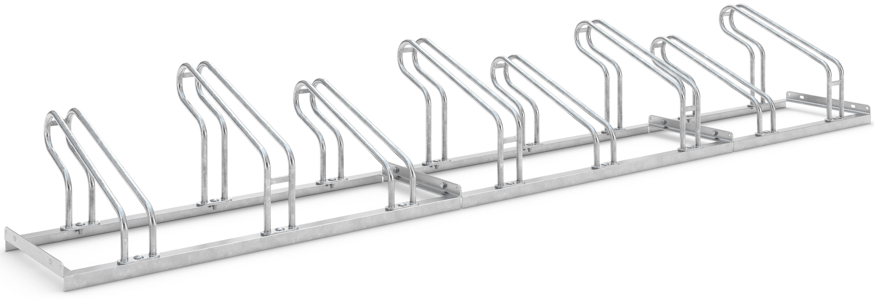 WSM Fahrradständer Bügelparker 2058 BF Stahl - 8 Einstellplätze Fahrradparker einseitig befahrbar breit - Radabstand 390 mm - Bügelparker Stahl verzinkt  (WSM-105700065) Bild-01