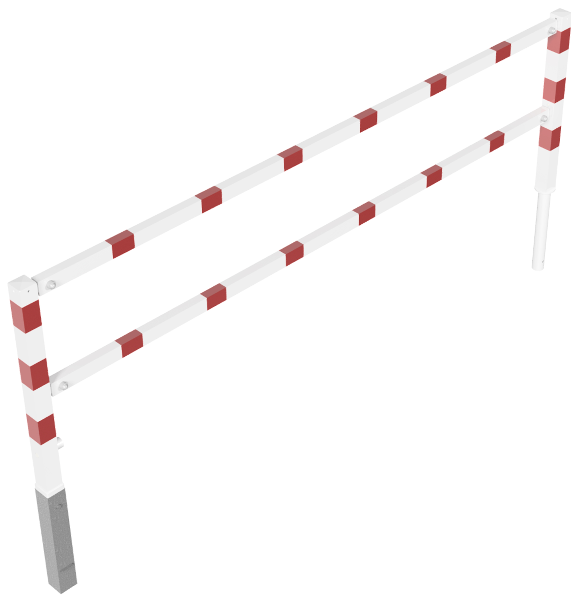Schake Wegesperre Stahl schraubbar mit Knieholm SD 70 x 70 mm weiß | rot - 3000 x 1200 mm