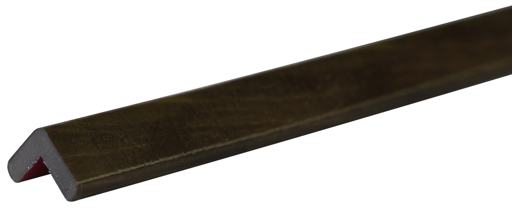Knuffi Eckschutzprofil Typ E 26 x 26 mm Holz dunkel PU - 1,00 m Standard Warnschutz Profil L-Winkel aus Polyurethan - Eckprofil Holzmaserung mit selbstklebenden Kanten (SM-PE-100021) Bild-01