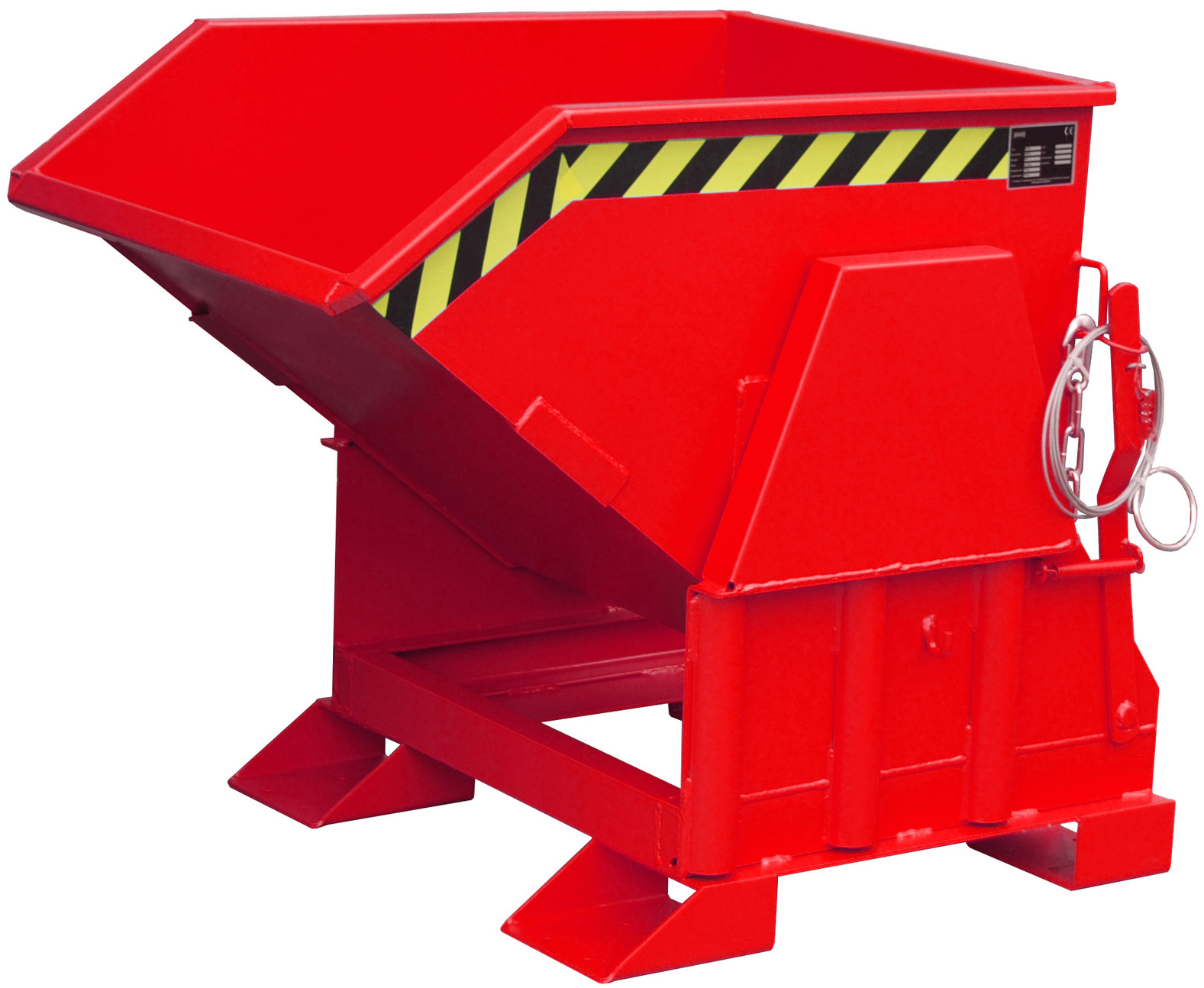 Bauer Muldenkipper BK-30 - RAL 3000 Kippmulde 300 Liter für Stapler - Schuttmulde feuerrot pulverbeschichtet (BA-4410-01-0000-2) Bild-01