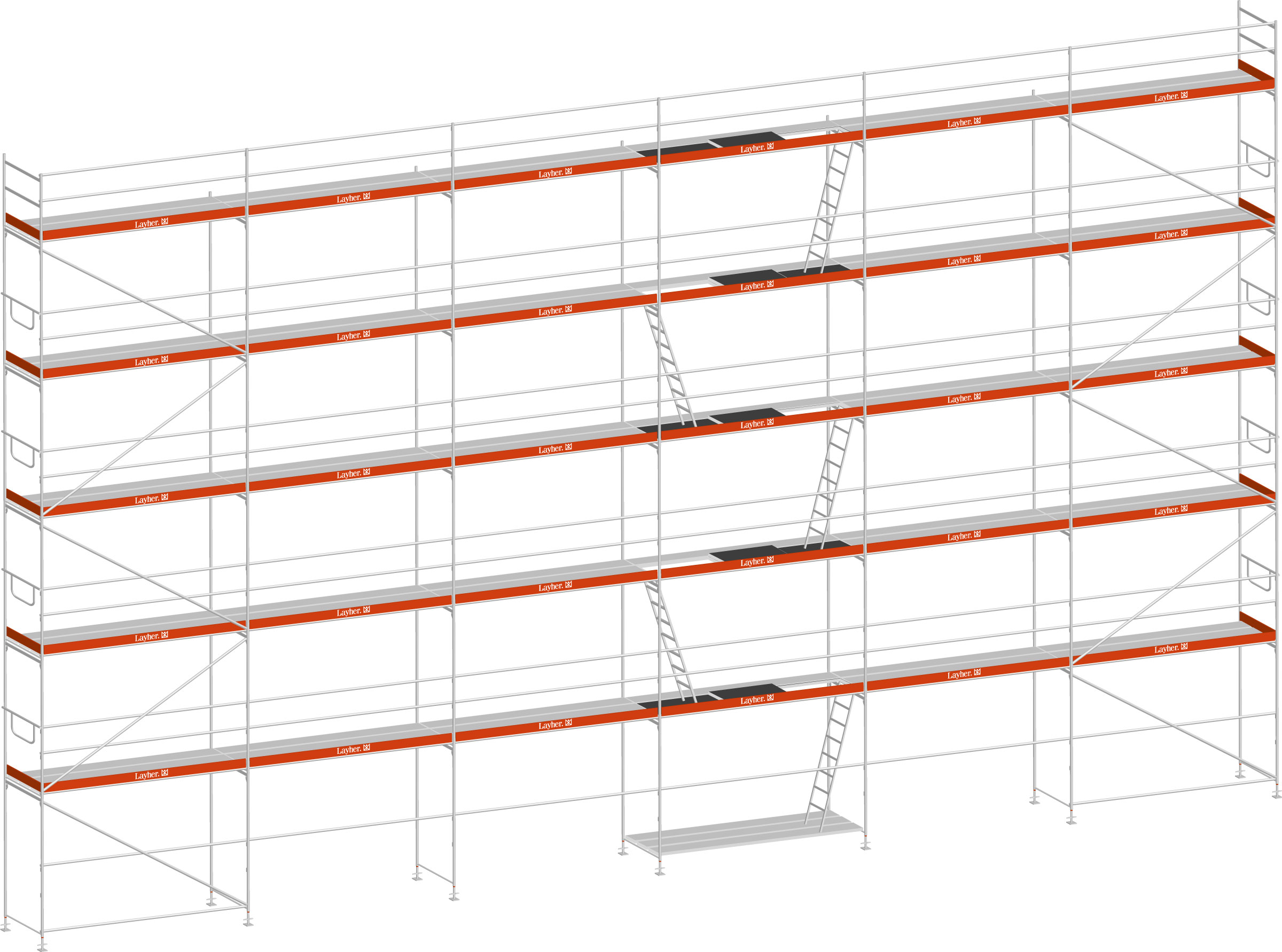 Layher Blitz Gerüst 70 Alu mit Stalu-Boden 189 m²