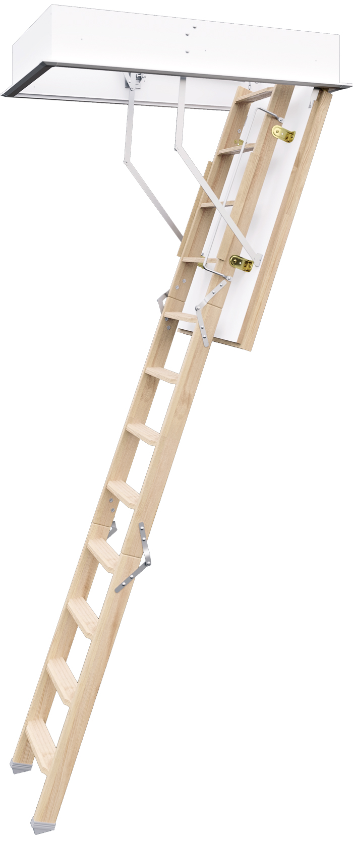 Roto Brandschutz Bodentreppe Holz profiLine EI2 30 Raumhöhe 234 - 276 cm | Rohbaumaß 120 x 60 cm Dachbodentreppe 3-teilig mit Feuerwiderstand - 3-Punkt Verriegelung | 0,92 W/m²K mit Lukendeckel 65 mm Stärke (RT-C143-63737) Bild-01