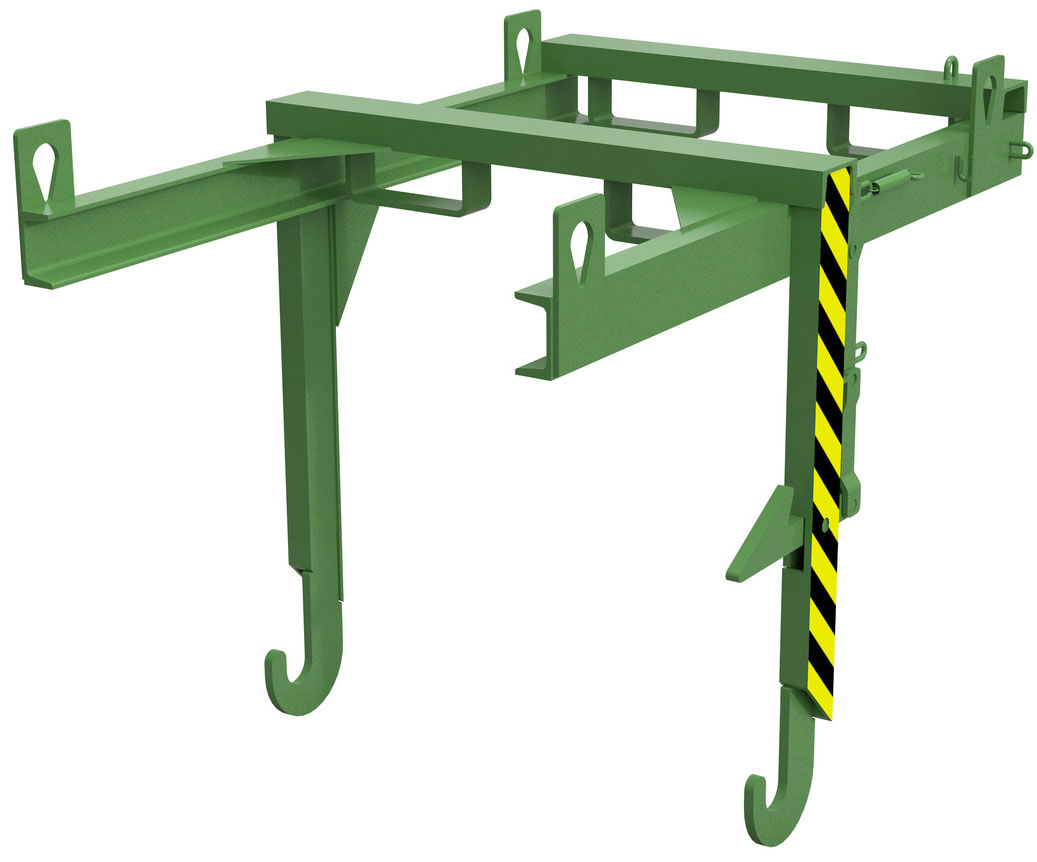 Bauer Stapelkippbehälter Traverse BKT-70 - RAL 6011 Kippvorrichtung kranbar mechanisch für Kippmulde 700 Liter - Schuttmulde resedagrün pulverbeschichtet (BA-4421-25-0000-4) Bild-01