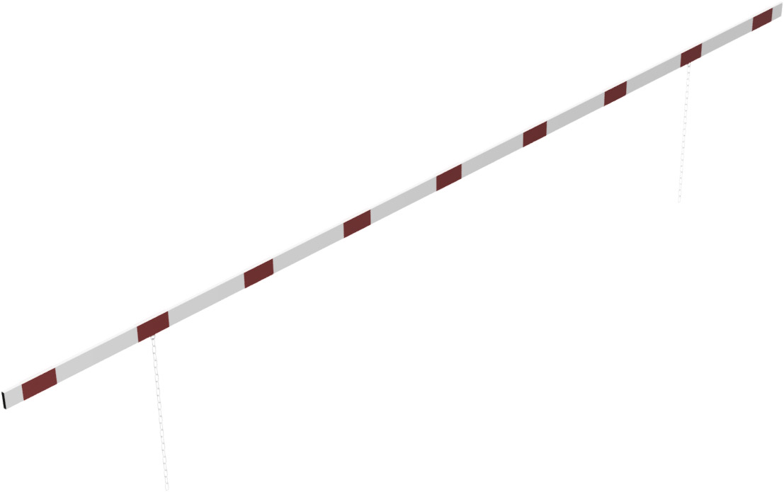 Schake Höhenbegrenzer Barriere 100 x 50 mm weiß | rot beidseitig reflektierend - 6000 mm Alubarriere mit seitlichen Schutzkappen und Stahlketten (SK-4217.60B) Bild-01