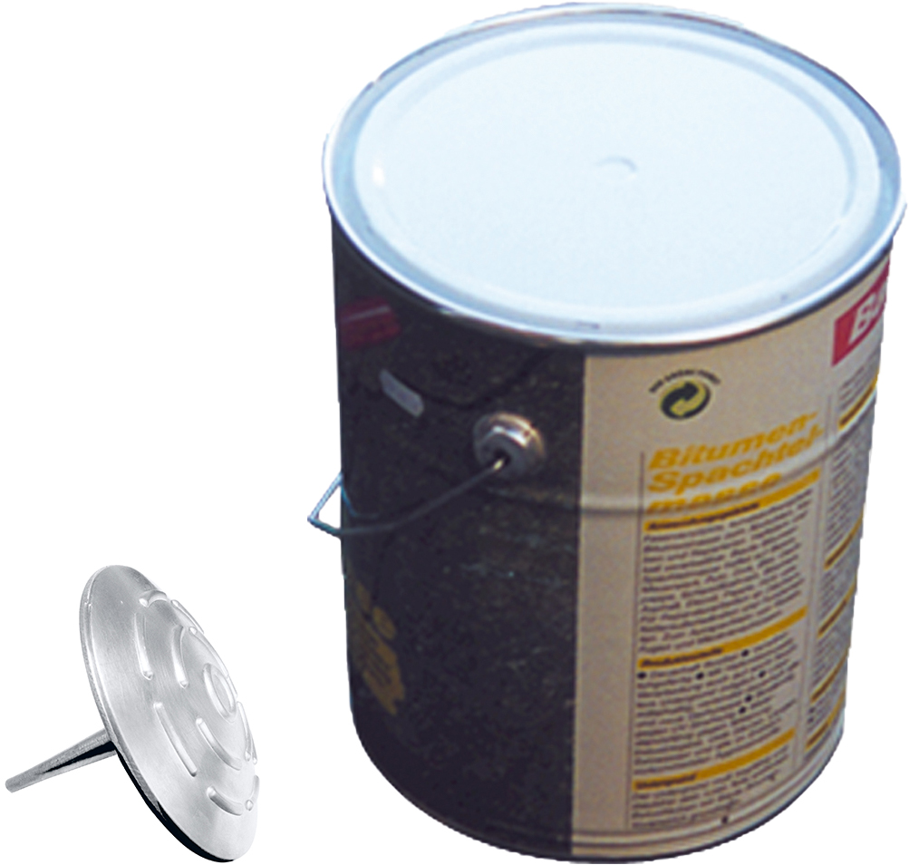 Schake Alumarkierungsnagel Ø 100 mm mit angespitzem Schaft - ohne Reflexlinsen - hawego Set 10 Markierungsknöpfe Alu ohne Relflexlinsen - Zweikomponenten Kleber 10 kg (SK-39130-H10) Bild-01