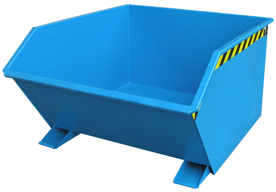 Bauer Muldenkipper GU-1000 - RAL 5012 Kippmulde 1000 Liter für Stapler - Schuttmulde lichtblau pulverbeschichtet (BA-4409-04-0000-3) Bild-01
