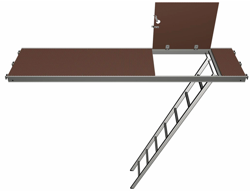 Layher U-Robust-Durchstieg 2,57 x 0,61 m mit integrierter Etagenleiter - Deckelversetzt