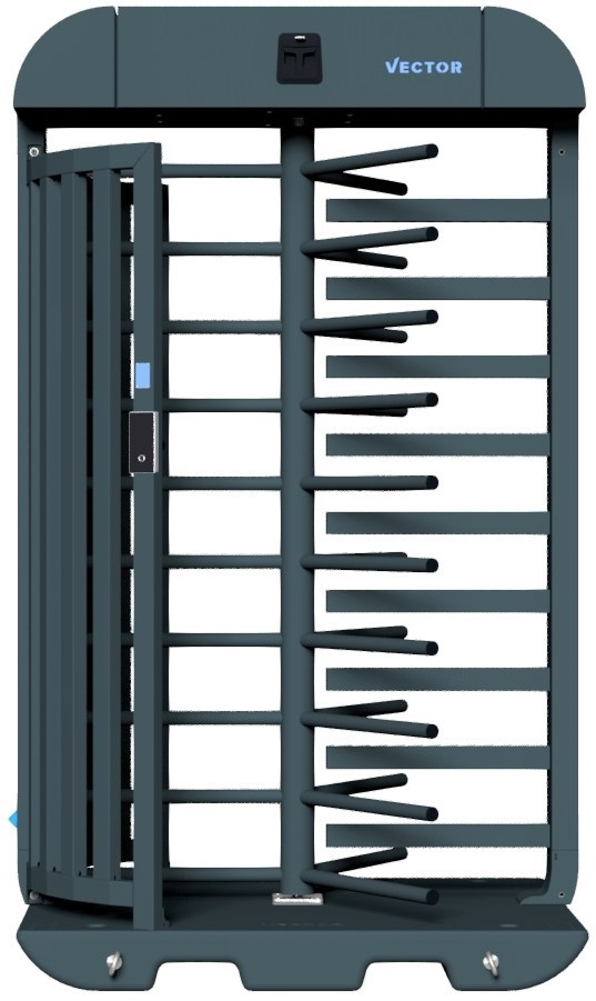 Schake Vector V-Turnstile-Compact tiefschwarz - elektromechanisch - lokale beidseitige Zutrittskontrolle Drehkreuztunnel mobil zur Geländesicherung - RAL 9002 pulverbeschichtet - Bedienung elektromechanisch mit lokaler Zutrittskontrolle (SK-VPDK23SBO0294)