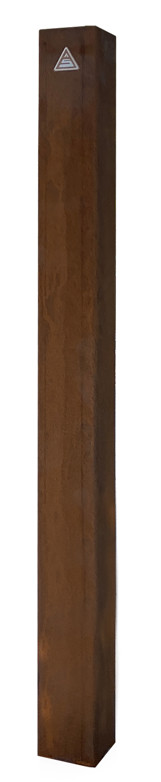 Schake Stilpoller Cortenstahl 80 x 80 mm Pfosten mit Flachkopf - Deisgnpfosten verschiedene Ausführungen (SK-C-4481) Bild-01