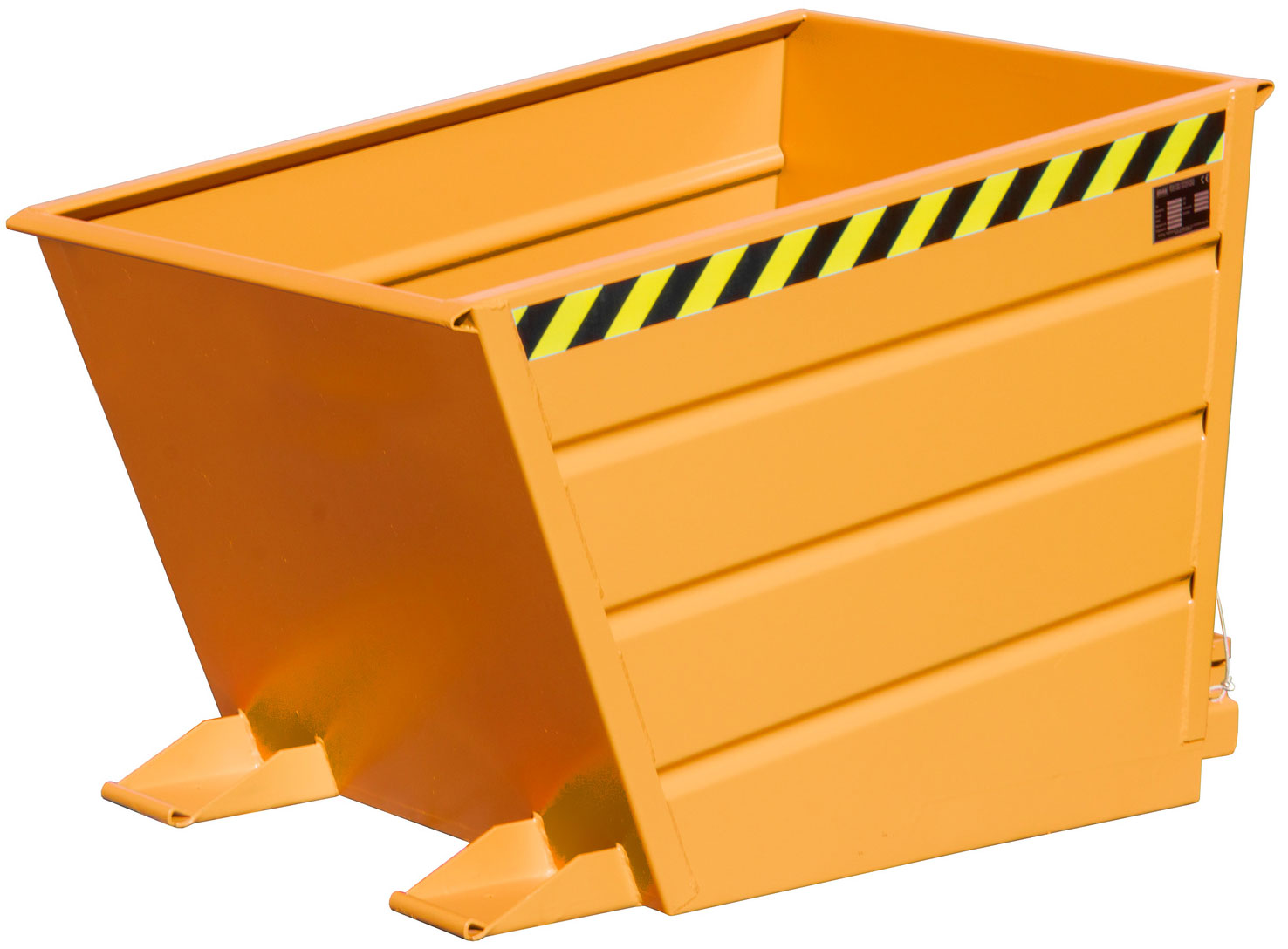 Bauer Kippbehälter VD-650 - RAL 2000 Kippmulde 650 Liter für Stapler - Schuttmulde gelborange pulverbeschichtet (BA-4535-11-0000-1) Bild-01