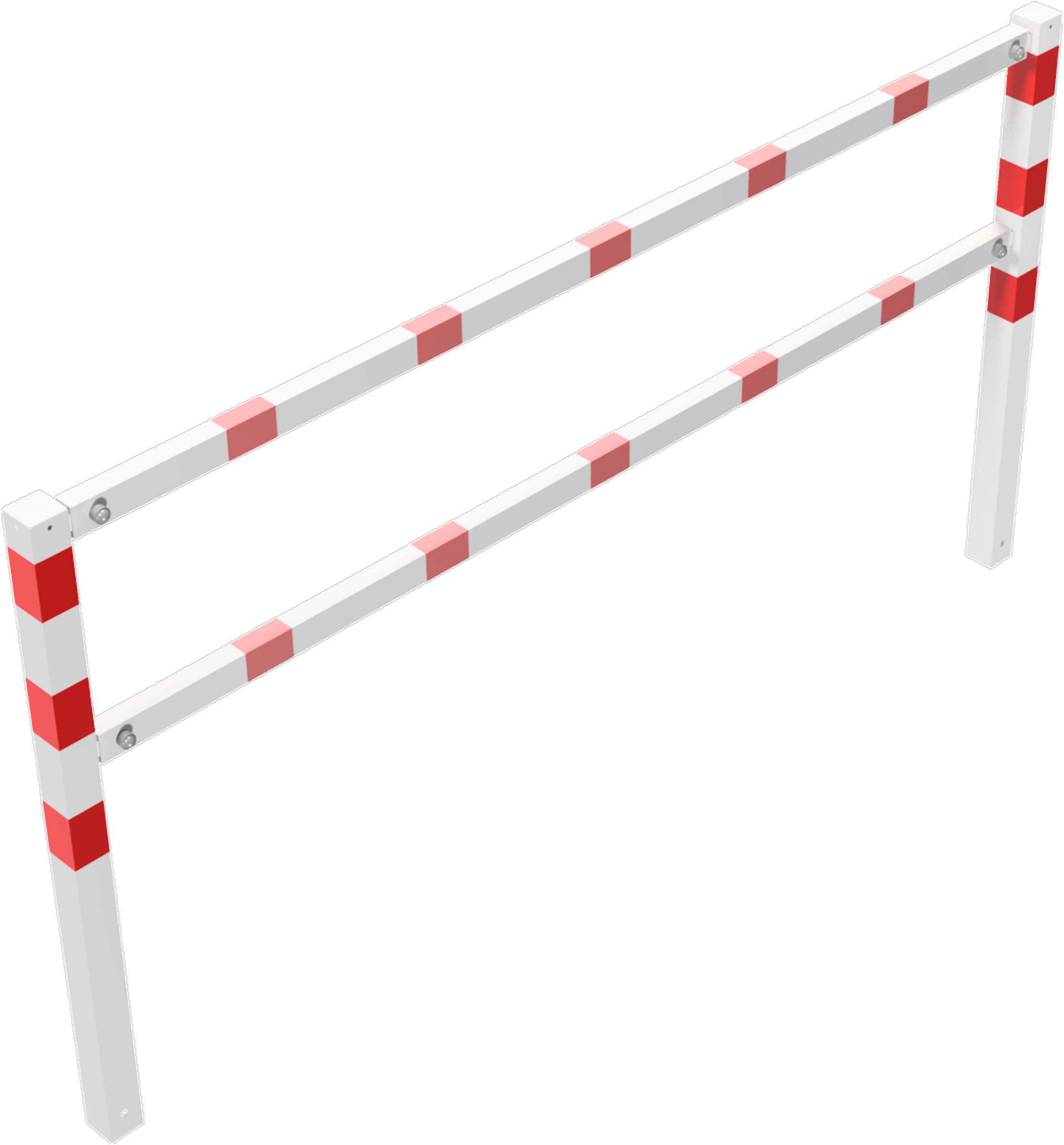 Schake Wegesperre Stahl schraubbar mit Knieholm OE 70 x 70 mm weiß | rot - 2500 x 1200 mm