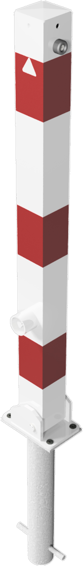 Schake Absperrpfosten UED 70 x 70 mm weiß | rot